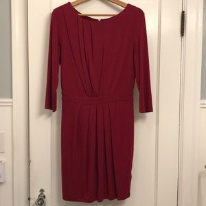 Pleated Red Sheath Dress. Great holiday dress!